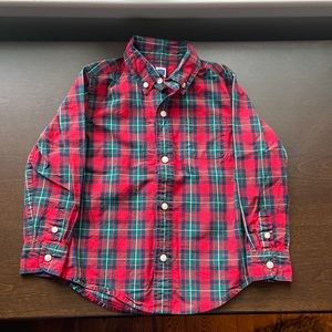 Janie and Jack holiday plaid button down size 3